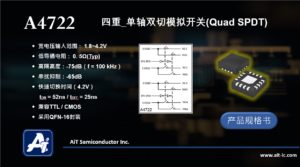 A4722 提供四组_SPDT单轴双切模拟开关